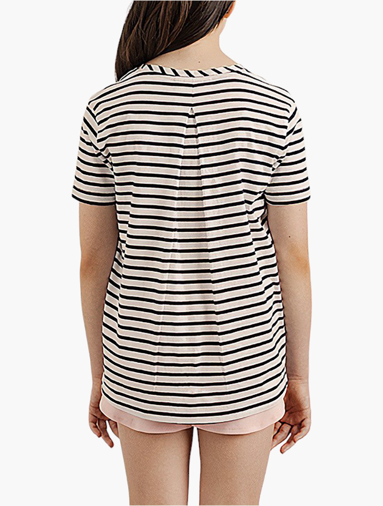 MyRunway Shop Polo Girls Navy Roxanne Striped Printed Tee for Kids